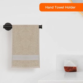 Hand Towel Holder, Towel Ring - Thicken SUS 304 Stainless Steel Hand Towel Holder for Bathroom Wall，33 cm (1, Matte Black)