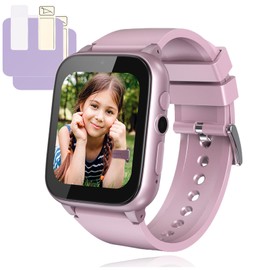 iCHOMKE Smart Watch for Kids, Girls Boys Smartwatch with 26 Games Camera Video Recorder and Player, Pedometer Calendar Flashlight, Audio Book etc., Gifts for 4-12 Years Children (Pink)