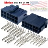 Molex 12-Pin Black Connector Pitch 4.20mm, w/18-24 AWG Pin Mini-Fit
