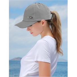 Rumnoke Mesh Quick Dry Baseball Cap Breathable Running Caps Adjustable Sports Buckle Hats Grey