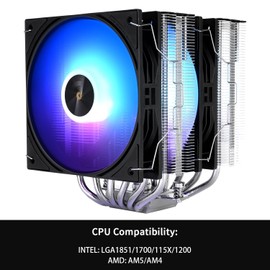 Thermalright Peerless Assassin 120 ARGB Black V3 CPU Cooling,Desktop Heatsink Cooler,Dual TL-P12-S CPU Fans with 2000RPM,6 Heat Pipes CPU Cooling,for AM4/ AM5,Intel LGA1851/1700/1150/2011,Tower Cooler
