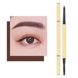 Lapiz de Cejas, Delineador de Cejas Cosmético, Lápiz para Cejas de Maquillaje de Doble Cabeza Duradero sin Manchas para Cejas Definidas con Precisión (Color Café Medio)