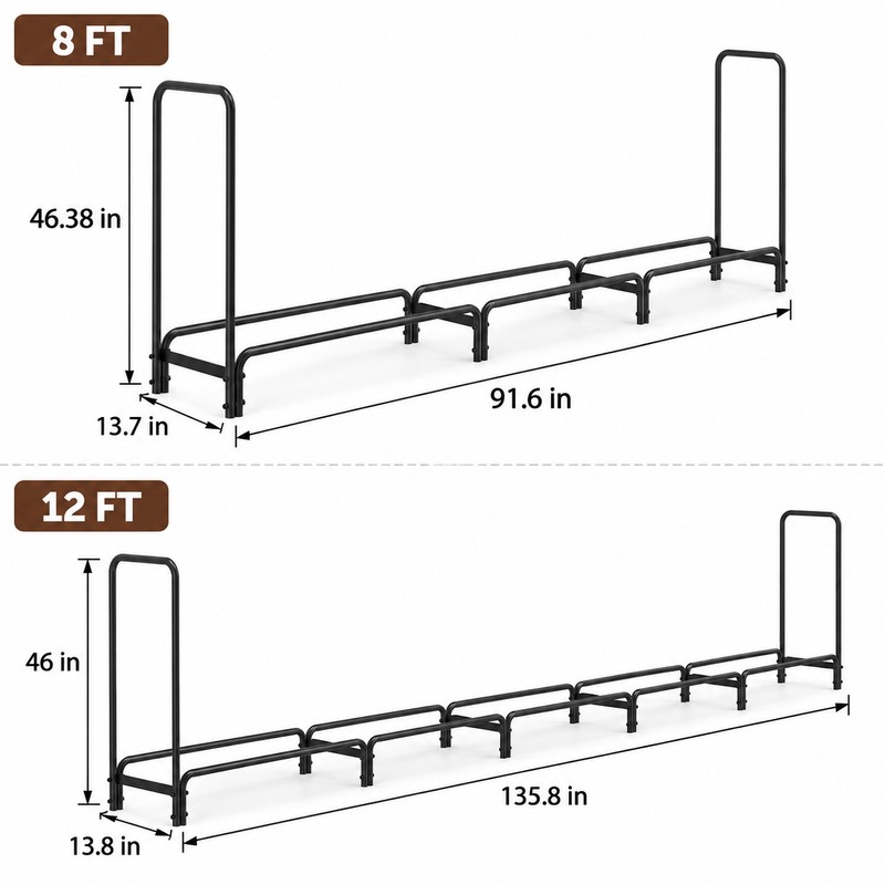 Heavy Duty Firewood Log Rack for Indoor & Outdoor Storage