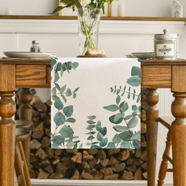 Artoid Mode Eucalyptus Summer Table Runner, Kitchen Dining Table Decoration for Indoor and Outdoor, Holiday, Party, Living Room Decor, 40 x 300 cm