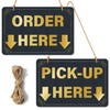 Lesnala 4Pcs Double-Sided Order Pick up Here Signs with A