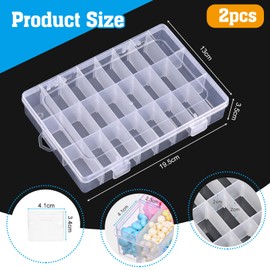 Szaboviktoria 2 x sorting boxes with 24 compartments, storage box for small parts, suitable for craft material, sewing tools, jewellery and accessories, sorting boxes for small items, box with