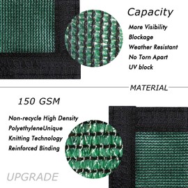 UPGRADE Privacy Screen 4' x 49' Shade Cover Fence, Dark Green