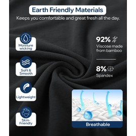 BAMBOO COOL Mens Pajama Set Summer Pjs Sleepwear Short Sleeve Shirts Soft Lightweight Sleep Sets Loungewear with Pockets Black