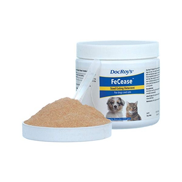 Revival Animal Health Doc Roy's FeCease- Stool Eating Deterrent- for Dogs & Cats- 300gm Granules