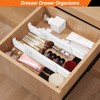 4 Pack Drawer Dividers for Clothes, 2.3" High 13"-21" Adjustable