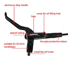 ROADNADO Hydraulic Brake Mountain Bike Hydraulic Brakes, Bicycle Brake Set Right Front 800mm Left Rear 1400mm MTB Hydraulic Brake Set Aluminum Alloy Oil Brake for Universal MTB