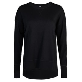 Sweaty Betty Women's After Class Longline Crewneck with Side Slit Sweatshirt Black a