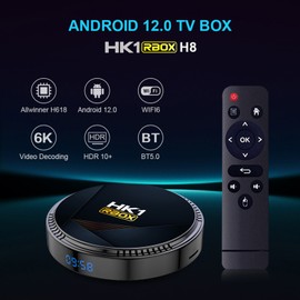 HK1 RBOX-H8 WIFI6 Android 12.0 Smart TV Box Allwinner H618 Quad-core 4K Media Player H.265 VP9 6K Decording Dual Band WiFi6 BT5.0 Digital Display with Remote Control
