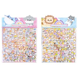 1200+pcs，Kids Cartoon Stickers, Penguin Pattern Stickers, Ghost Pattern Stickers, Cute Mini Fluffy Stickers, Mini Stickers for Kids, DIY Stickers，Animal Cat Dog Penguin Birds for Kids