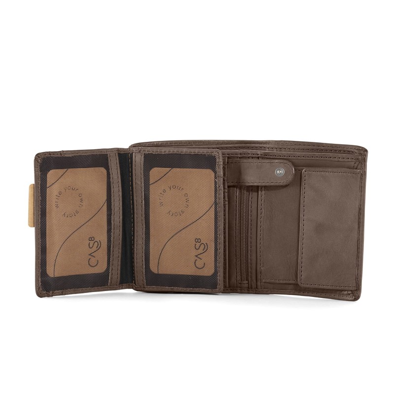 Cas8 MATS Men's Wallet Portrait Format, 100% Leather Wallet with