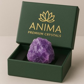Anima Amethyst Crystal - Large 4-5cm Deep Purple Natural Raw Amethyst Stone for Peace, Clarity, Sleep & Intuition - Ethically Sourced, Presented in Elegant Gift Box