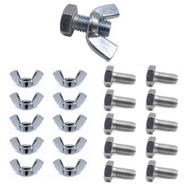 TA-VIGOR 10Pcs Wing Nut & Bolt, M10*20mm Butterfly Wing Screws, Zinc Plated Threaded Design Screw Bolts, WingNuts & Hexagonal Bolts for DIY Projects, Industry Mechanical Work, Secure Fastening
