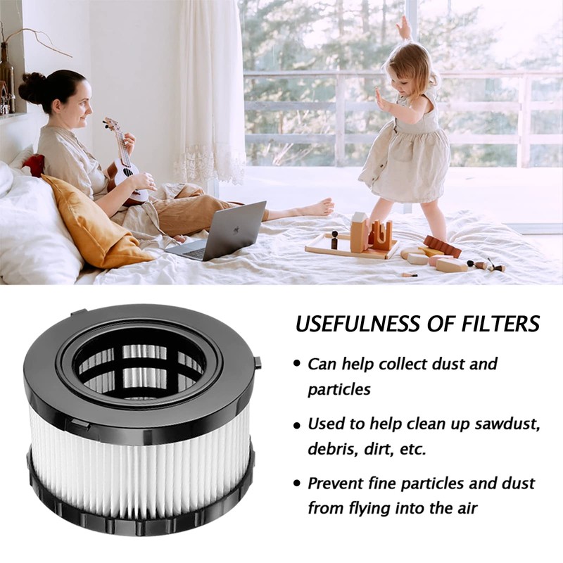 2 Pack HEPA Filter Replacement Compatible with DEWALT Wet Dry