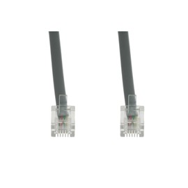 CablesAndKits RJ11 Straight Modular Telephone Cable, Silver, 7ft, 6P/4C Connect a Computer or Phone to a Telephone line