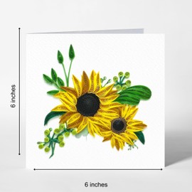 TUMYBee Flower Card, Floral Quilling Card, 5in x 7in Card for All Occasions Birthday, Valentine, Get Well Soon, Thank You, Thinking Of You, Sympathy, Boss, For Mother, Mom, Women, Daughter,
