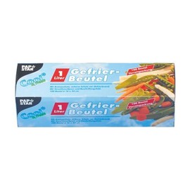 Papstar 14157, 100 Freezer bags, LLDPE 1 liter, 24 x 16 centimeter, transparent, in folding box