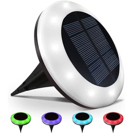 LAMTREE 4 Pack 20 Lumens Solar Ground Lights,Colorized In-Ground Outdoor Lights, Solar Lights Outdoor Waterproof, Landscape Lights with Color LEDs for Ground Pathway Yard Patio Lawn and Garden