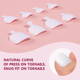 Makartt Press On Toenails: Matte White Press on Nails Short with Nail Glue, 24PCS Press on Toenails for Women Acrylic Toenails Natural Fit Reusable with Nail Glue Nail File Adhesive Tabs Pedicure Kit