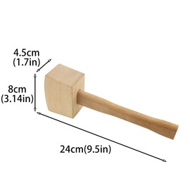 DGHAOP Wooden Mallet Solid Beech Carpenter Wood Hammer Handle Smooth Surface Leathercraft and Woodworking Tool