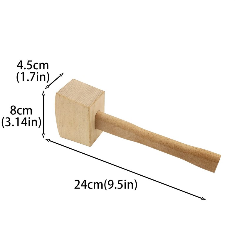 DGHAOP Wooden Mallet Solid Beech Carpenter Wood Hammer Handle Smooth