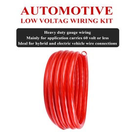 2/0 AWG Battery Cable - 2/0 Gauge CCA Welding Cables with SC Connector Lugs & 3:1 Heat Shrink Tubes for Solar, Car, RV, Accumulator (Red 12 Feet, 2/0 Gauge)