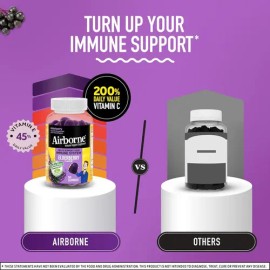 Airborne Vitaminas Para Apoyo Al Sistema Inmunológico 50 Pza Sabor Bayas