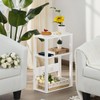 YUFAM 3-Tier Small Narrow Wood Side Table with Charging Station,