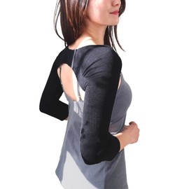 [Slim Feather] Slim Feather Compression Upper Arm Shaper & Pelvic Spats Set (3 Pieces + 1 Piece Set, Large, Black), Black