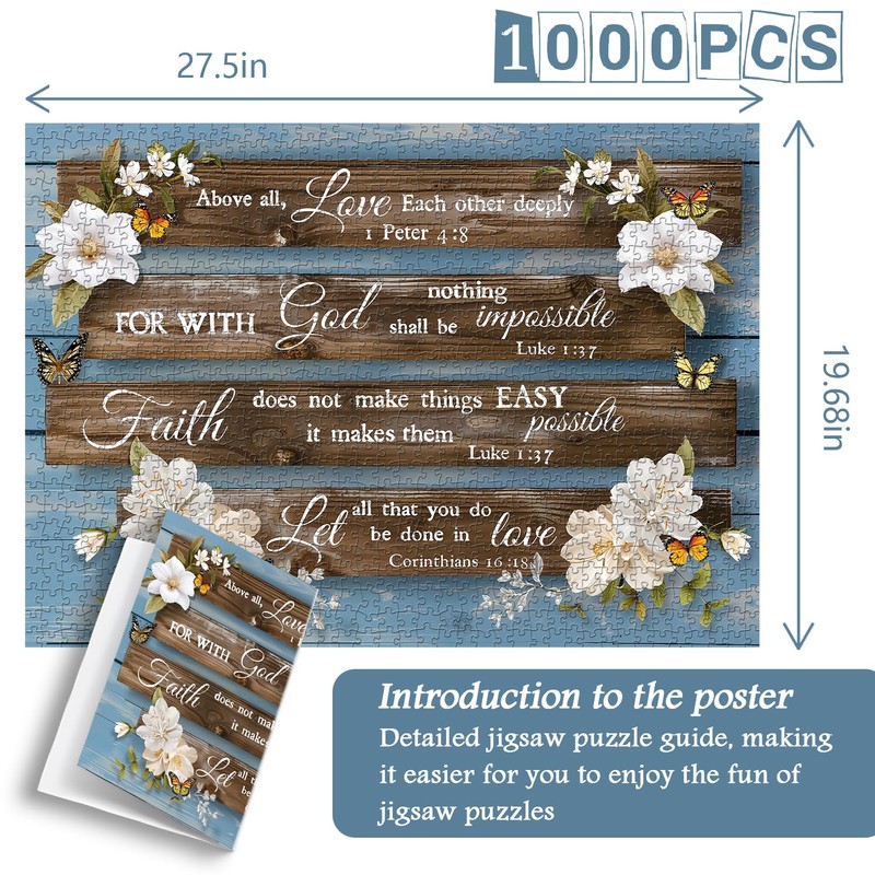Christian Bible Puzzles for Adults, PICKFORU Jesus Religious Jigsaw Puzzles