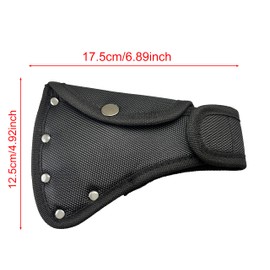 LinJianTing 1 Piece Axe Sheath Leather Case Black Double Buckle Axe Protector Shaft Cover Shaft Sleeve for Outdoor Hiking and Outdoor Work (17.5x12.5CM)