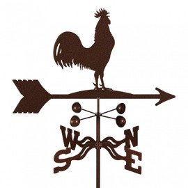 EZ Vane Rooster Weathervane — 4-Sided Mount, Wind Cups, Antique Copper Finish, Steel with Durable Triple Powder Coating, Handcrafted in USA