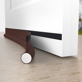 Dioxide One Sided 37" Insulated Draught Excluder with Automatic Seal Soundproof Draught Excluder Brown