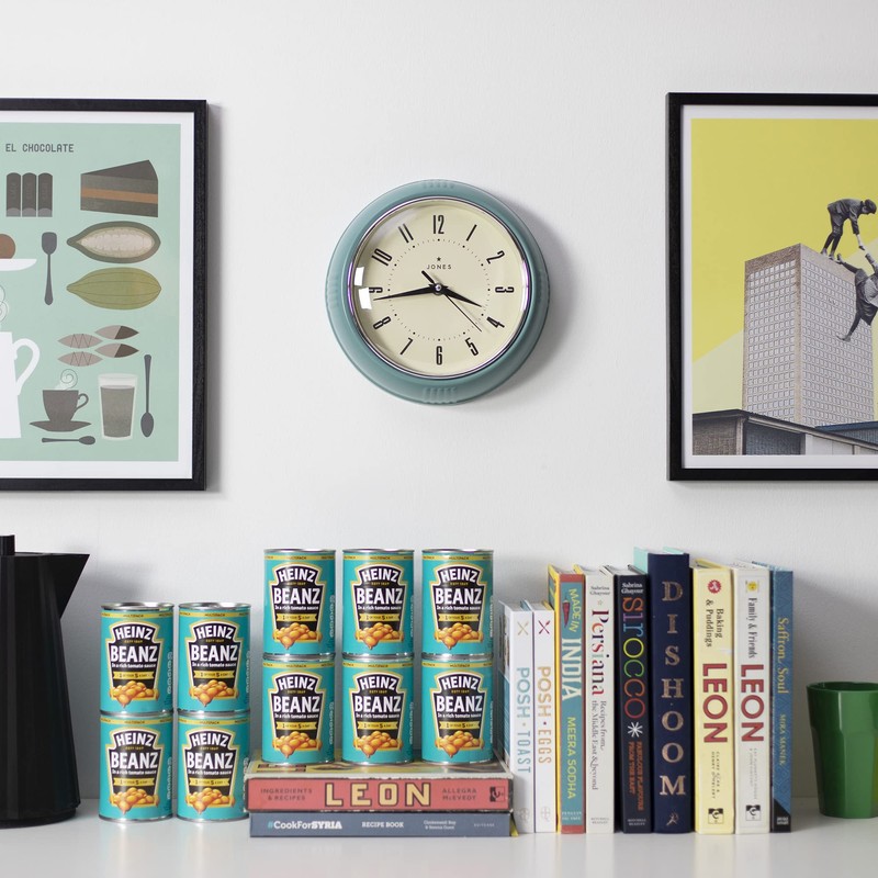 Jones Clocks® Ketchup wall clock | Retro round clock |