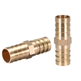 TA-VIGOR 2Pcs 16mm Brass Barb Hose Fitting Straight Connector Coupler, Straight Barb Hose Fitting Joiner for Air Gas Water Fuel