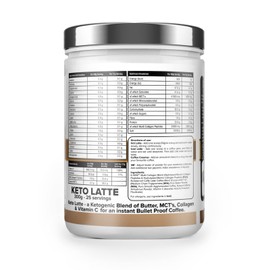K GEN ketogenic enhancement Instant Bulletproof Keto Coffee Latte UK Made Collagen Latte Blended with Multi Collagen, Butter Powder, Coconut MCTs & Vitamin C | for Keto, Paleo, Skin, Hair, Nails & Immune Health (UnSweetened)