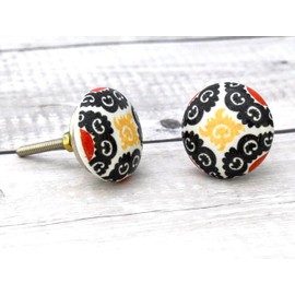 ARTISNO Ceramic Knobs Kitchen Cabinet Drawer Knobs Hardware Knobs Handmade Knobs Cabinet Knobs Ceramic Door Knobs. Set of 10 (Multi_107)