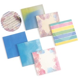 6 Pads Transparent Paper Sticky Notes 3x3 inch Printing Color Sticky Notes Self-Adhesive Translucent Sticky Note Pads