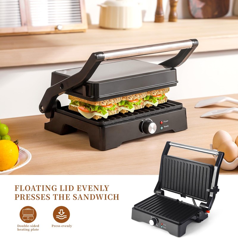 Panini Press Grill Sandwich Maker, Large Electric 3 in 1