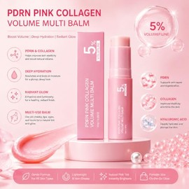 PDRN - Barra de bálsamo de colágeno rosa, volufilina, PDRN, NAD, colágeno, adecuado para el cuerpo, cara, cuello y labios; ayuda a hidratar la piel y 