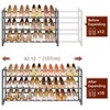 FAVOOSTY 3 Tier Shoe Rack Metal Extendable Grey Adjustable Space