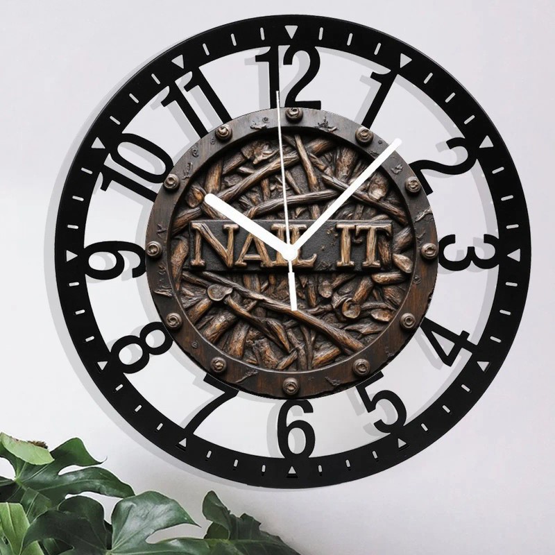 25cm Solid Cast Iron Wall Clock with a Heavy-Duty Build