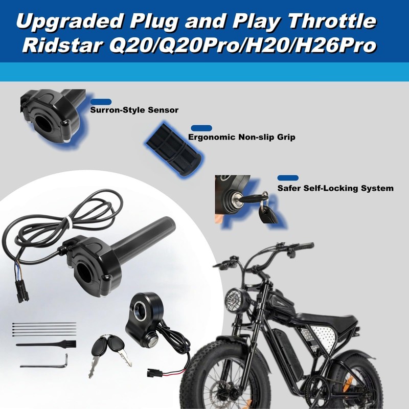 Surron Throttle for Ridstar Q20, Full Twist Throttle with Rolling