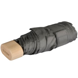 Doppler Nature Mini Cork Umbrella with Bag - Extremely Light and Small, Slate Grey