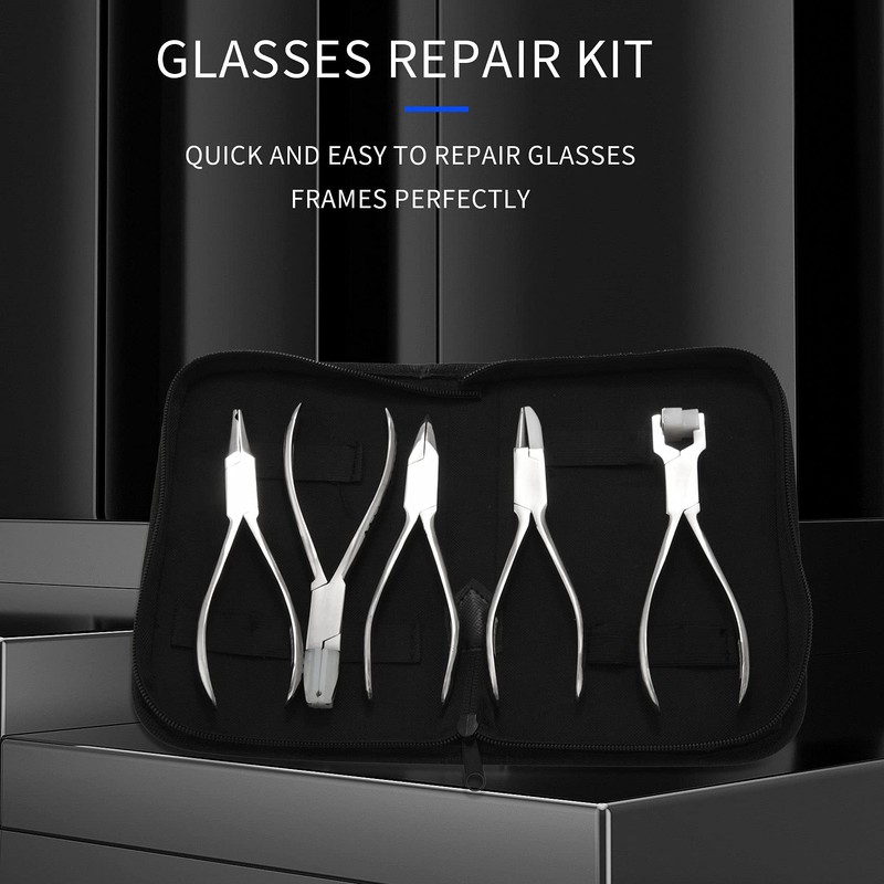 Lobamop 5 Pieces Stainless Steel Look Glasses Optician Glasses Frame