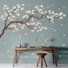 DECOWALL SG4-2213 Wall Sticker Birds on Tree Branch Blossoms Wall